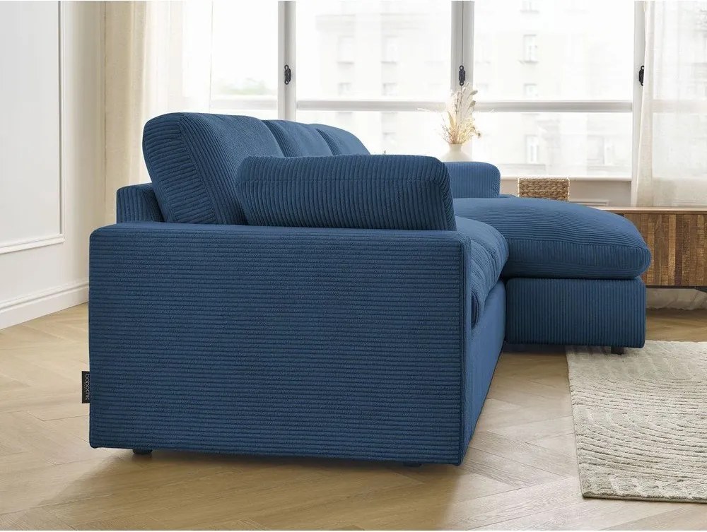 Син ъглов диван от рипсено кадифе Belair – Bobochic Paris