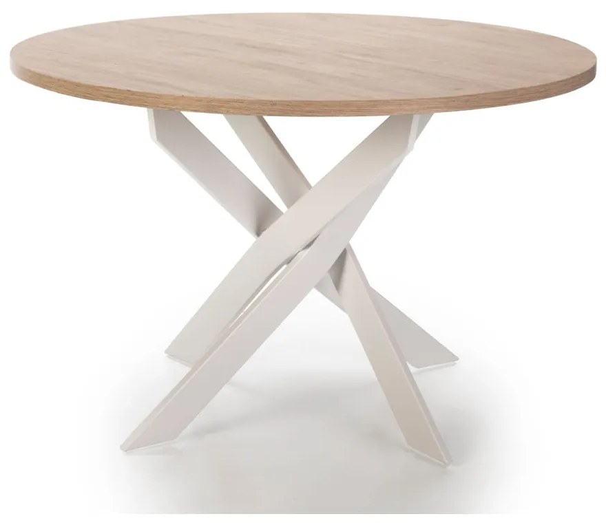 Кръгла трапезна маса с дъбов плот ø 120 cm Ther – Marckeric