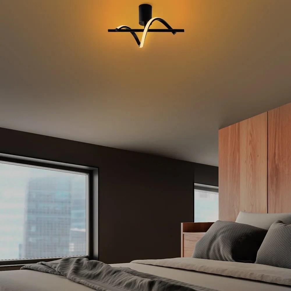 Черно LED осветително тяло за таван 7x41 cm Likma – Opviq lights