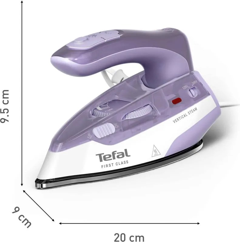 Ютия Tefal DB1612E0, 1000W, 70 мл, Dry&Steam, Вертикална пара, Microsteam 200, Бял/лилав