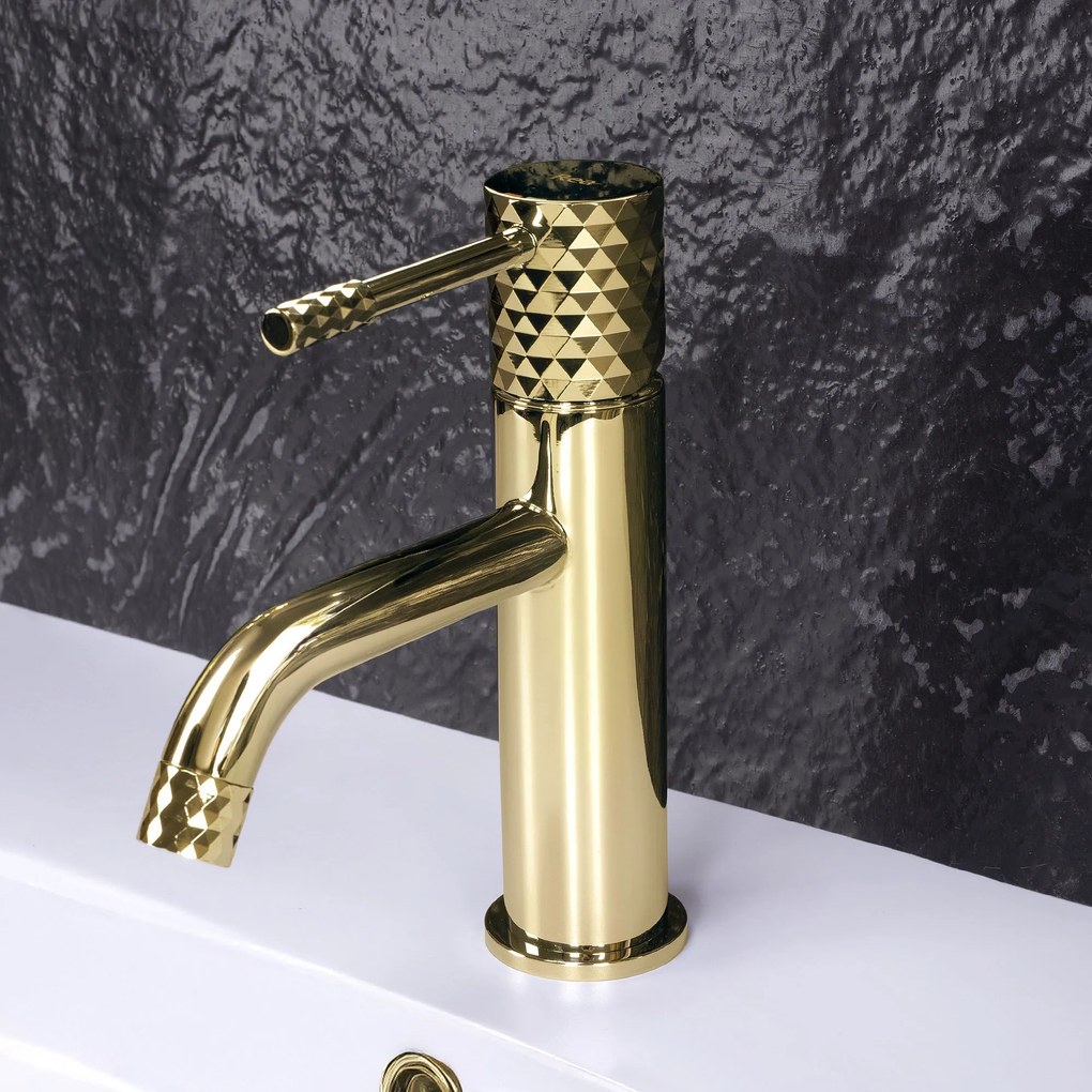 Смесител за мивка Rea Lungo Diamond Gold