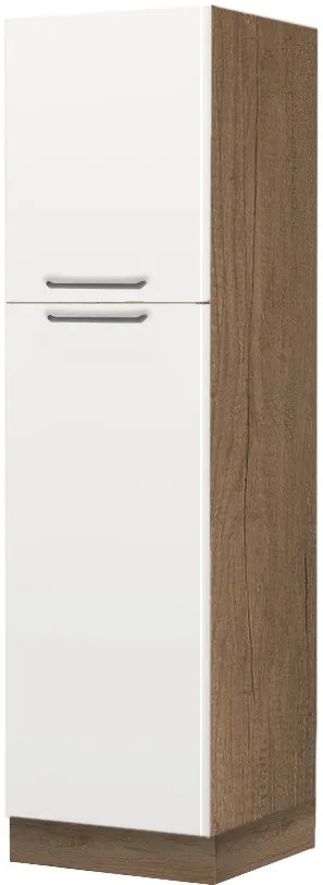 Висок подов шкаф Modena K21-60-2KF-Oak - White glossy