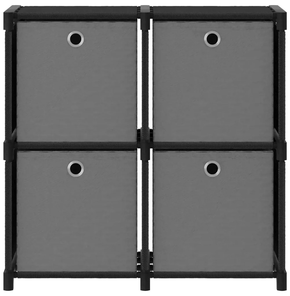 322599 vidaXL Органайзер с 4 отделения с кутии, черен, 69x30x72,5 см, плат