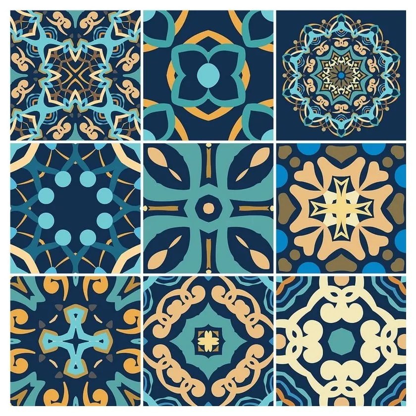 Комплект от 9 декоративни стикера за стена , 10 x 10 cm Dizier - Ambiance