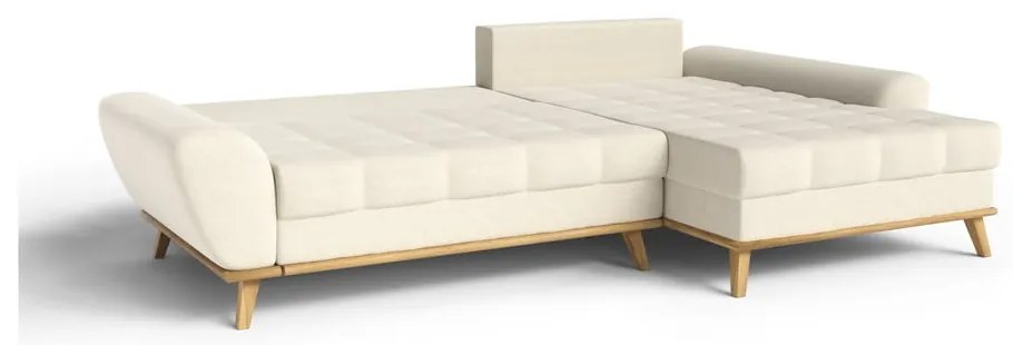 Кремав разтегателен ъглов диван (десен ъгъл) Balitco – Ropez