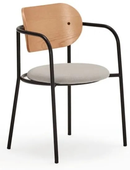 Сив трапезен стол в дъбов декор Eclipse - Teulat