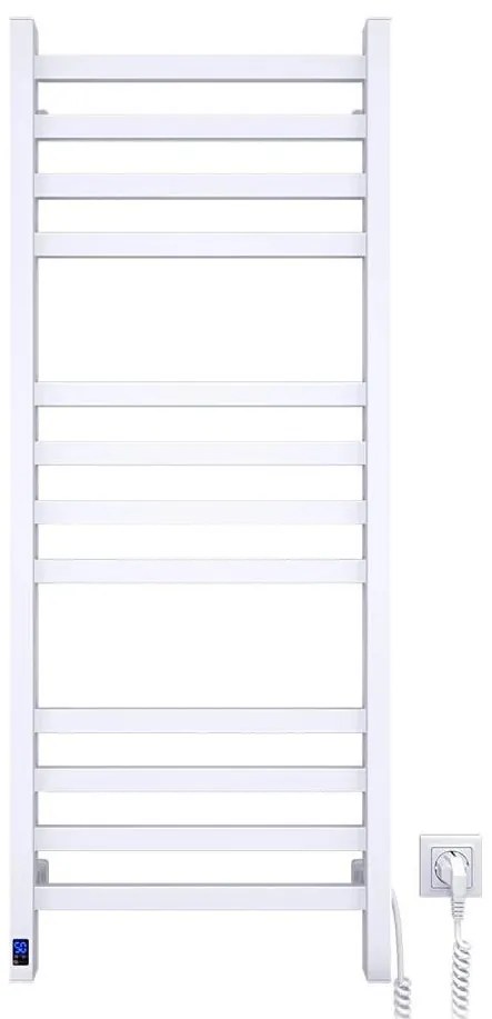 Радиатор за баня тип стълба с термостат AVANGARD 459W/230V 120,6cm IP44 бял, десен