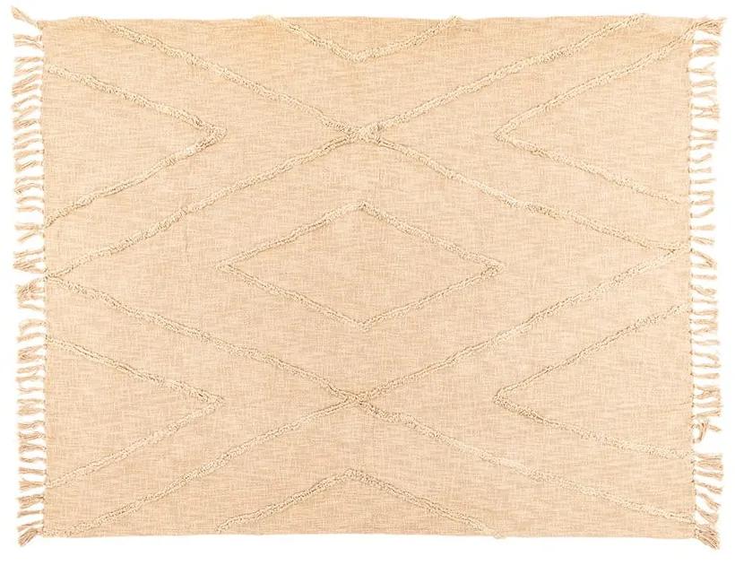 Бежова памучна покривка за двойно легло 250x260 cm Sahara - Tiseco Home Studio