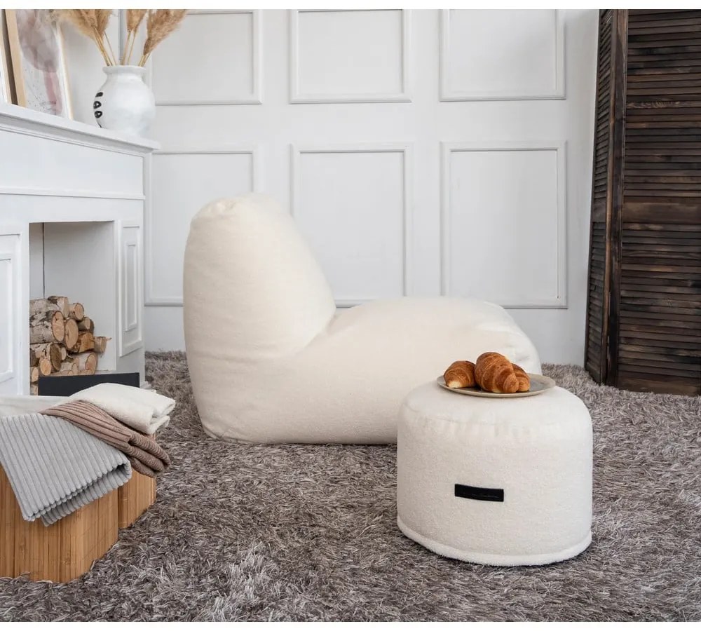 Светлосив пуф от букле Mini – SLOWDOWN