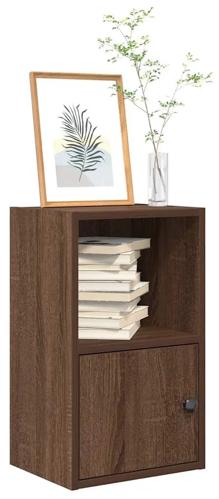 860325 vidaXL Библиотека, Кафяв дъб, 31x24x52 см, инженерно дърво