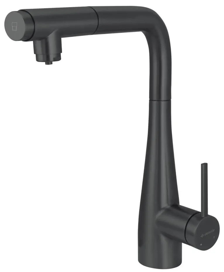 Deante BRE_N75M - Кран за мивка с издърпваща се пръскачка ERIDAN черен