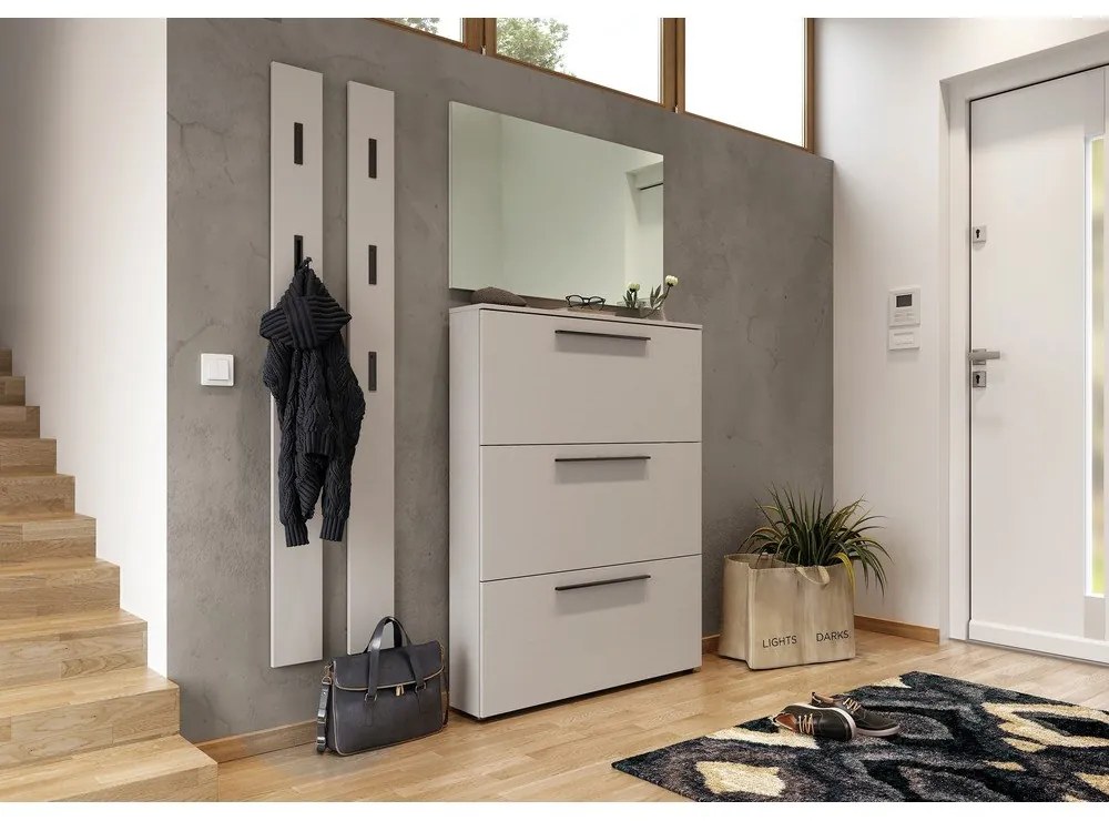 Сив и бежов шкаф за обувки с панти Utah - Germania