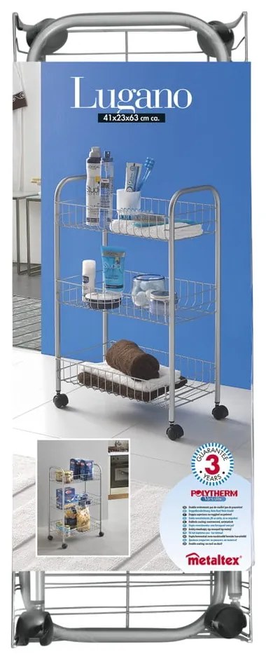 Мобилна стойка с 3 рафта Lugano - Metaltex