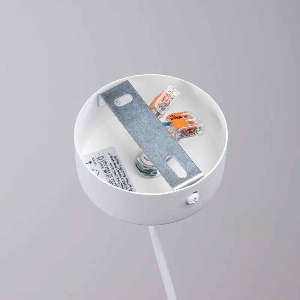 Бял детски полилей със стъклен абажур ø 20 cm Mab – Sollux