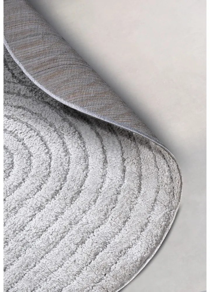 Светлосив кръгъл килим ø 160 cm Panglao New York Light Grey – Elle Decoration