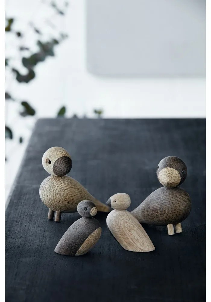 Комплект от 2 статуетки от масивна дъбова дървесина Pair of Sparrows - Kay Bojesen Denmark