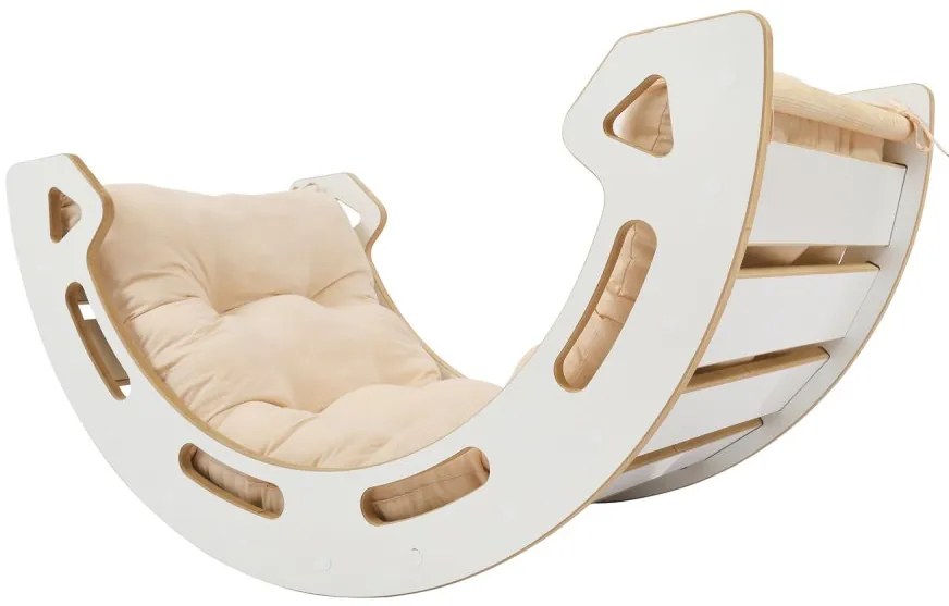 Монтесори люлка за равновесие, изработена от естествено дърво