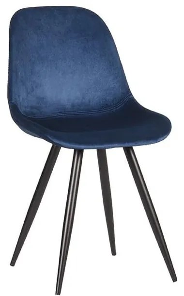 Тъмносини кадифени столове за хранене в комплект от 2 броя Capri - LABEL51