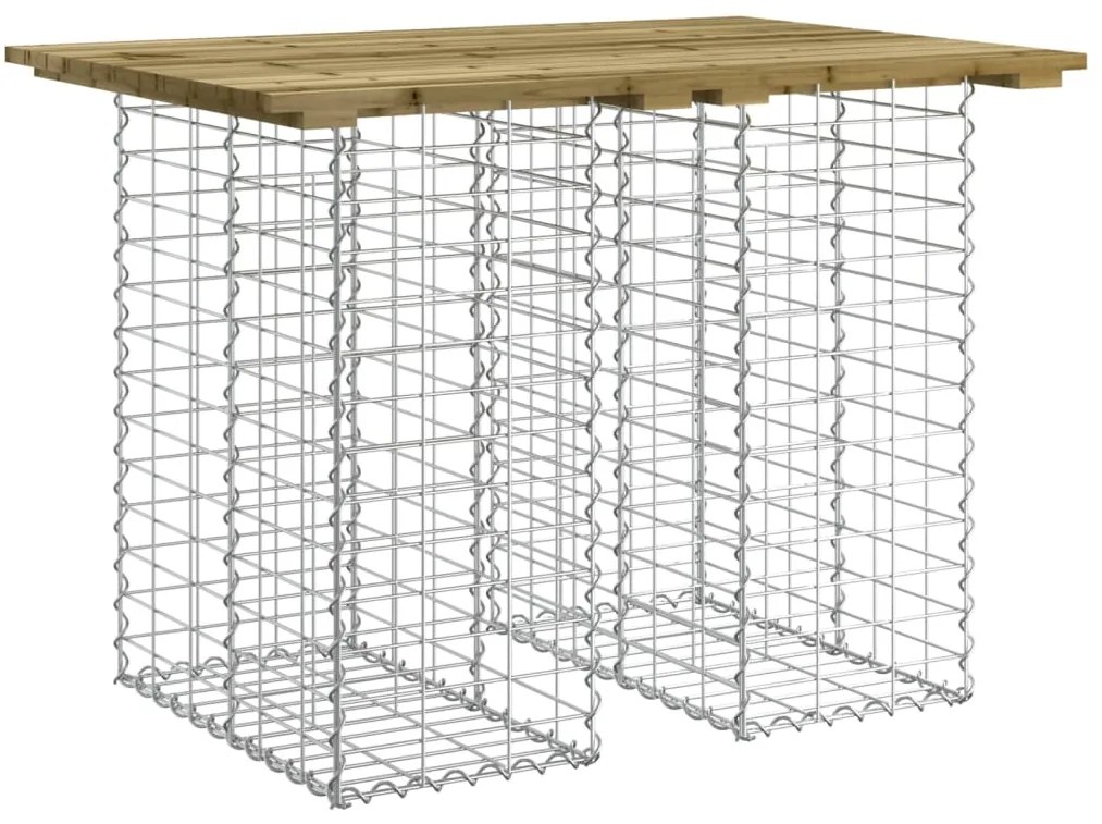 834364 vidaXL Градинска маса, дизайн на габион, 100x70x72 см, импрегнирана дървесина, бор