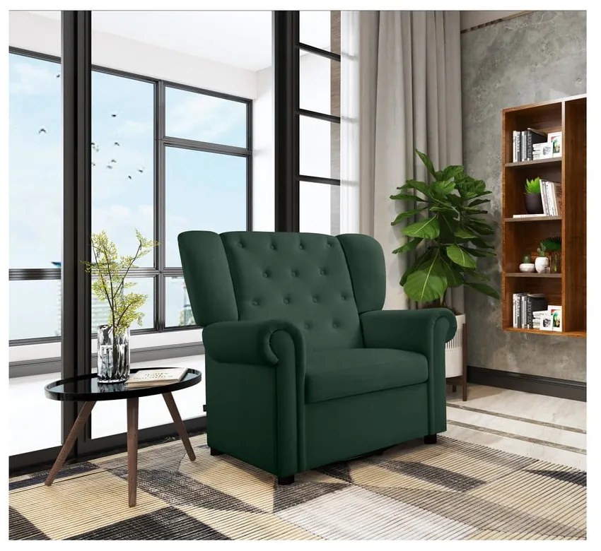 Зелено кадифено люлеещо се кресло Lillyse – Støraa