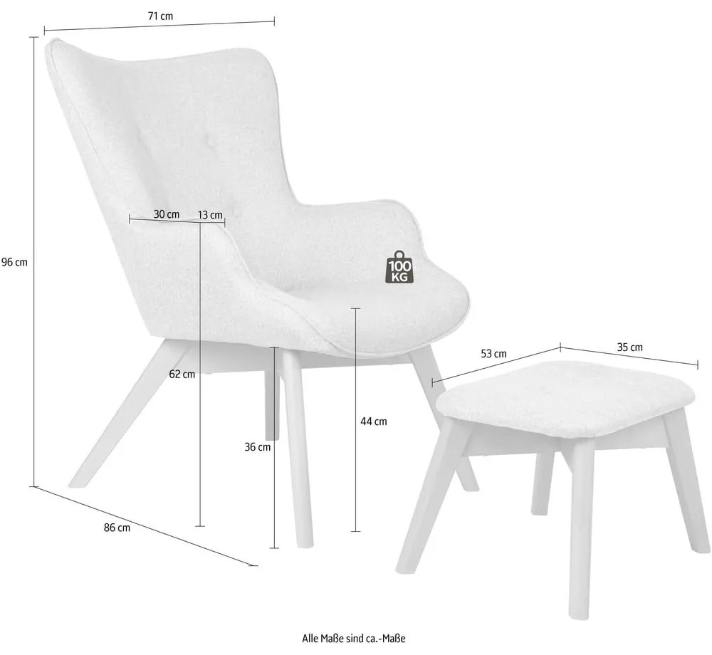 Светлорозов фотьойл с табуретка Niko – Ropez