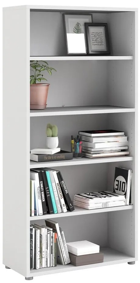 Бял модулен шкаф за книги 89x189 cm Prima - Tvilum