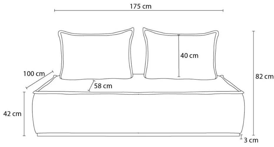 Кафяво-сив диван от прежда с примки от букле 175 cm Elisa – Bobochic Paris