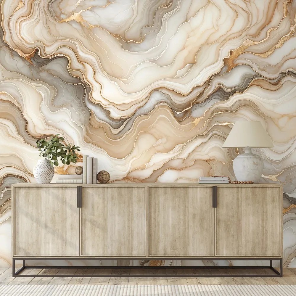 Самозалепващ тапет – Мраморна елегантност в златни тонове