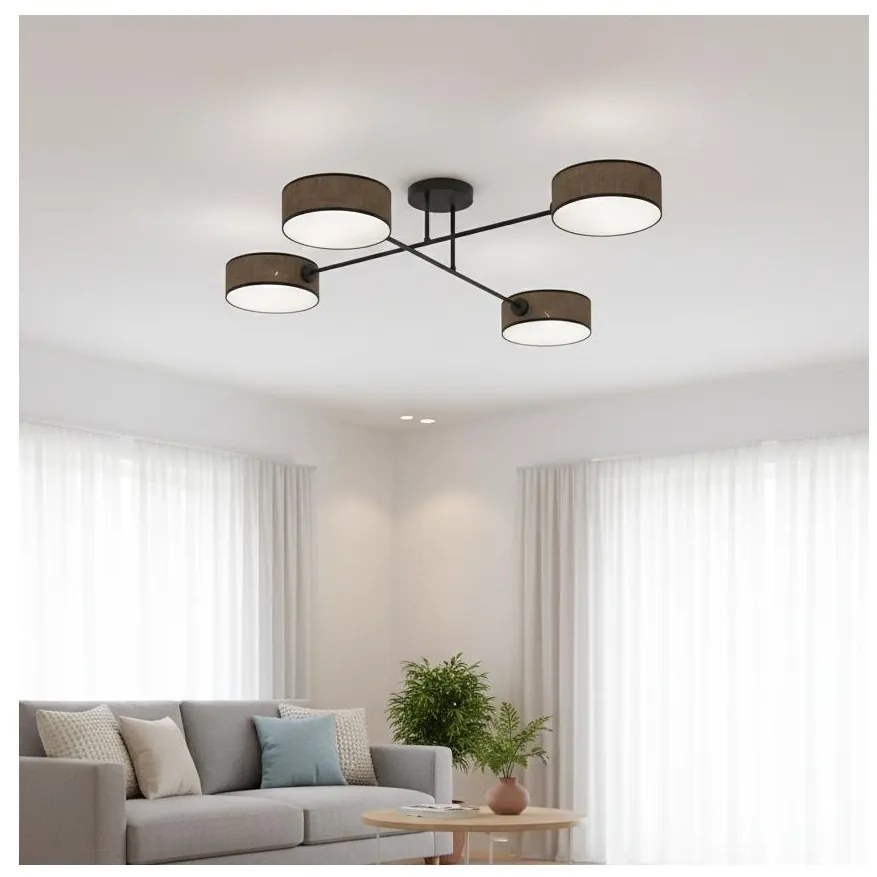 Плафонен полилей MAGA 4xE14/10W/230V кафяв