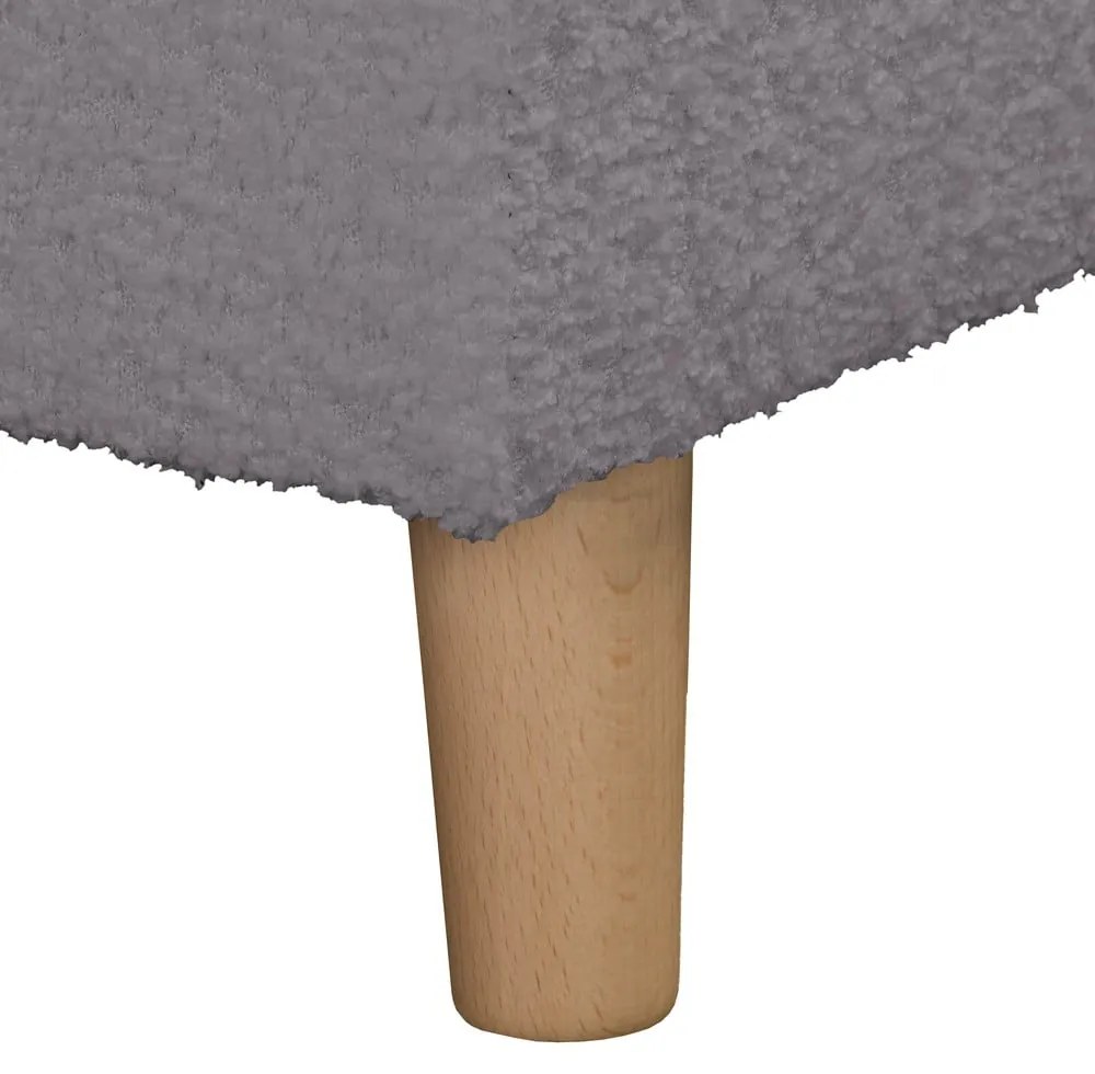 Тъмносива табуретка от плат букле Ariella - Ropez