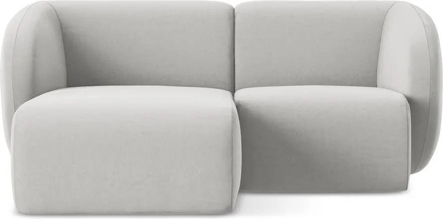 Светлосив кадифен ъглов диван (ляв ъгъл) Lani – Makamii