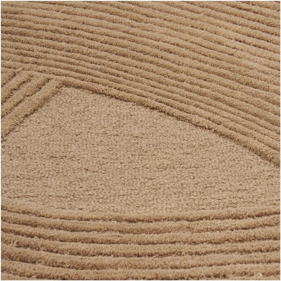 Ръчно изработен вълнен килим в тъмно естествен цвят 200x300 cm Pune – House Nordic