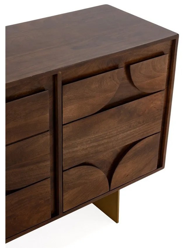 Кафяв скрин от масивно манго 145x76x40 cm Trisha – MOME