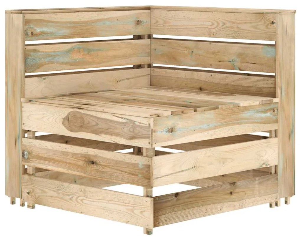 316201 vidaXL Градински палетен ъглов диван, импрегнирано борово дърво