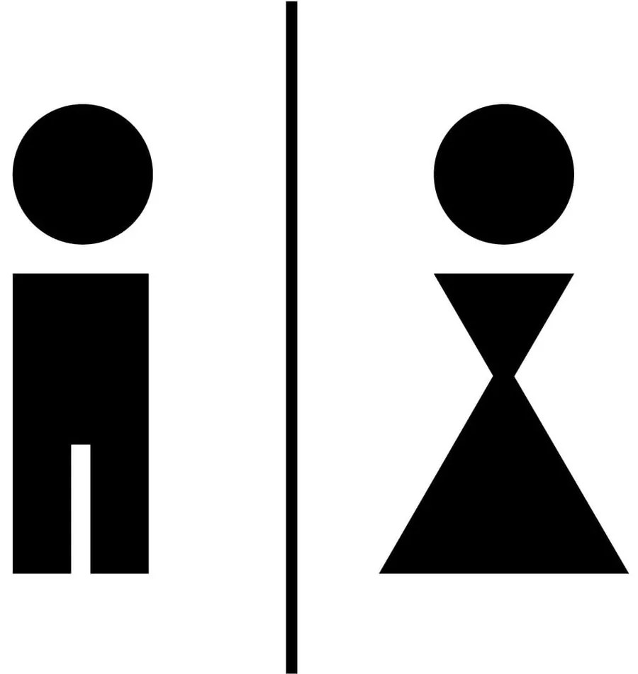 Черен стикер мъж и жена тоалетна - Ambiance