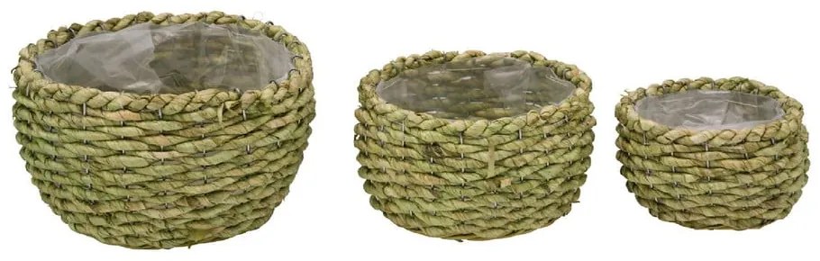 Комплект от 3 зелени саксии Natur S - Ego Dekor