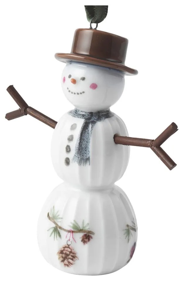 Порцеланова ръчно рисувана Коледна украса ø 4 cm Hammershøi Snowman – Kähler Design