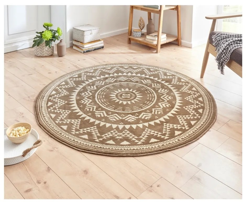 Кафяв килим Celebration , ⌀ 200 cm Valencia - Hanse Home