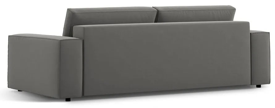 Светлосив кадифен разтегателен диван с място за съхранение 247 cm Jodie – Micadoni