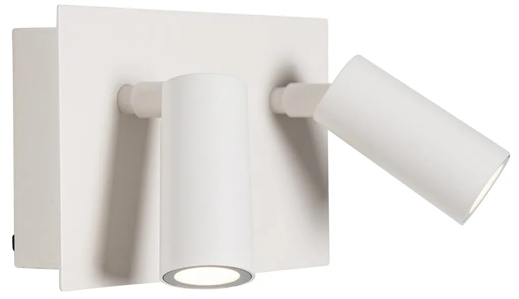 Външна стенна лампа бяла с LED 2-светлина сензор за движение - Simon