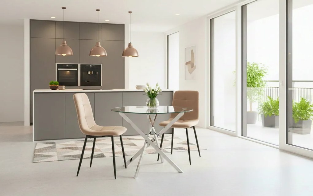 Маса Agis-Сребърен