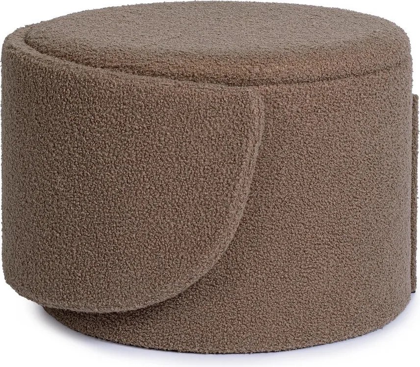 Кафяво-сива табуретка от прежда с примки от букле Anthea – Yes Everyday