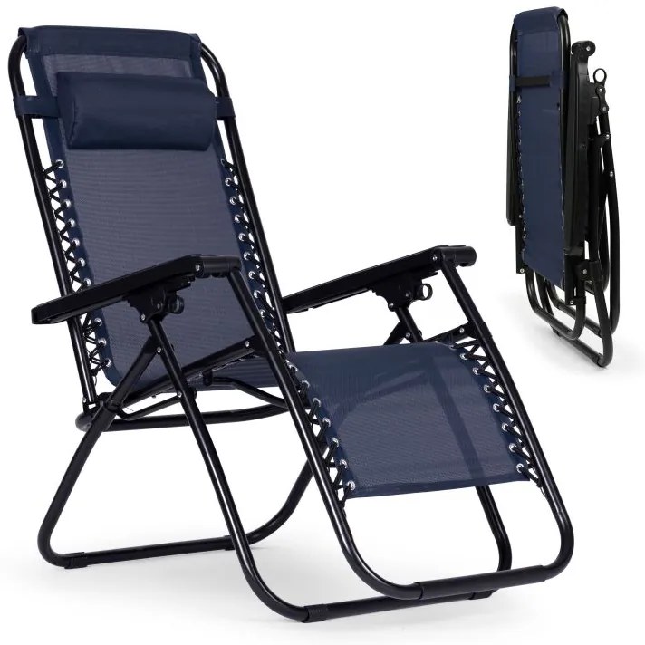 Шезлонг тъмно синьо