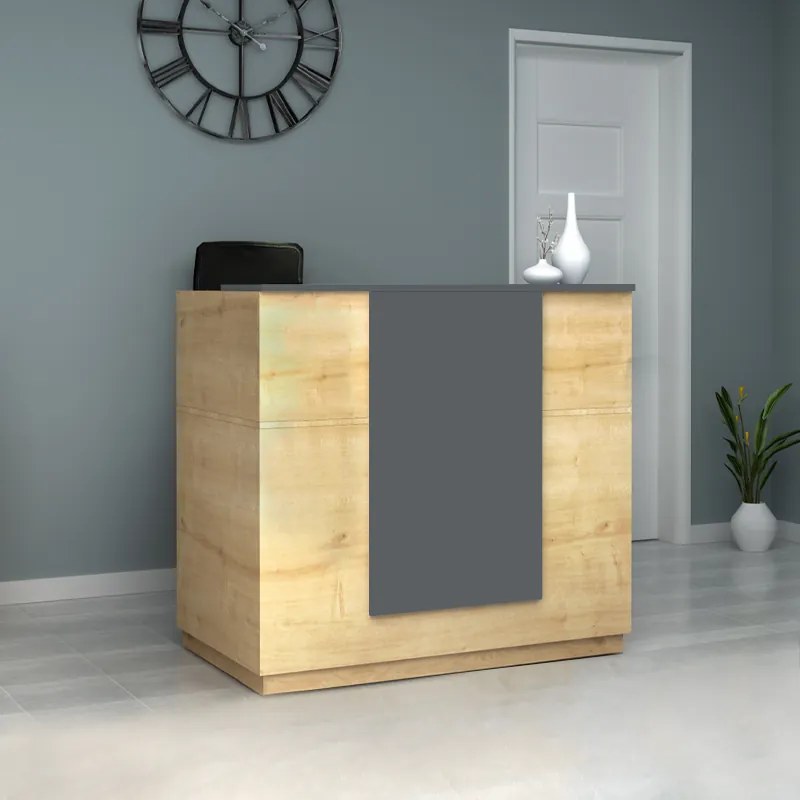 Gemini TopMebel рецепция от меламин в цвят дъб - антрацит 120x70x110cm.