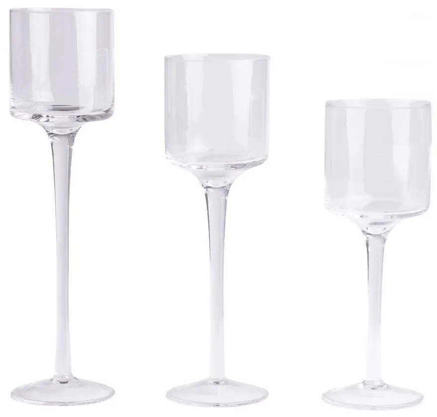 Комплект от 3 прозрачни свещника