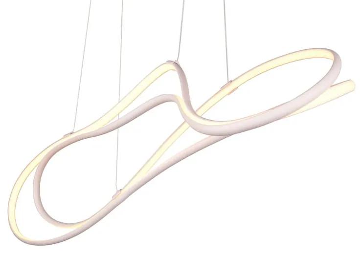 Бяло LED висящо осветително тяло с метален абажур Nala - Trio Select