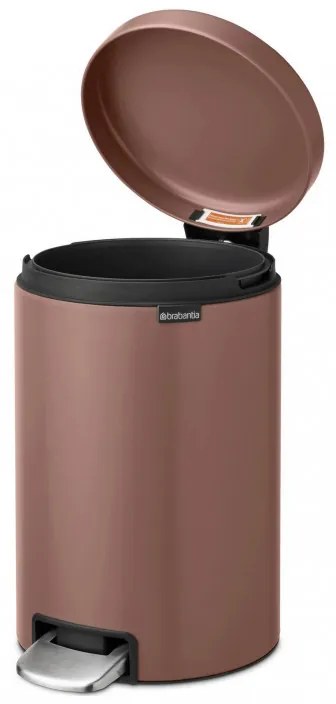 Кош за боклук с педал Brabantia NewIcon 1008845, 12 л, Плавно затваряне, Противоплъзгаща основа, Сатенено покритие, Кафяв