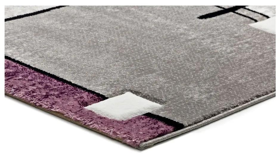 Сив и лилав килим Детройт, 140 x 200 cm - Universal
