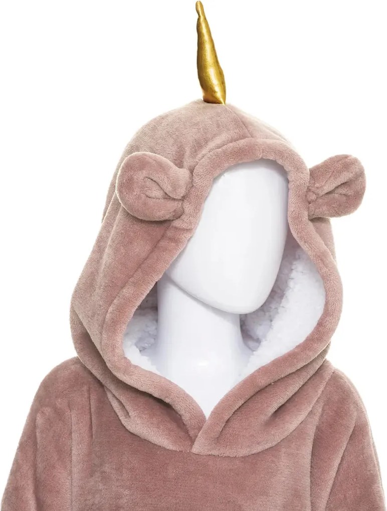 Детско одеяло с качулка atmosphera Unicorn, Розов