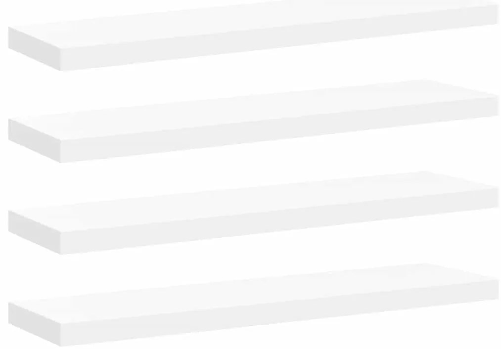 323819 vidaXL Окачени стенни рафтове, 4 бр, бели, 90x23,5x3,8 см, МДФ
